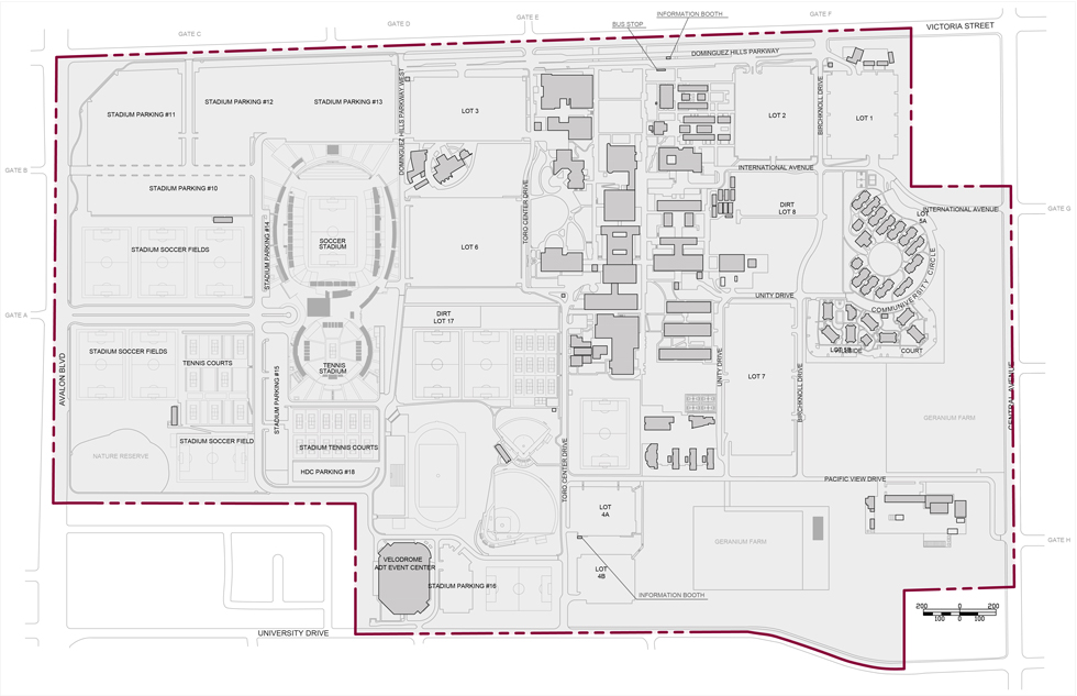 CSUDH Breathe Freely Campus Boundary Map