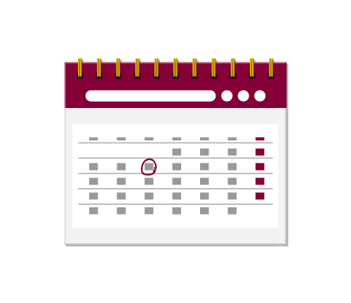 Important deadlines and schedule icon