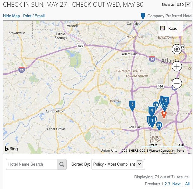 map of hotels