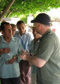 Shawn talking to Soconusco cacao farmers sampling cacao