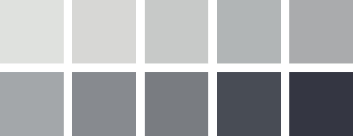 CSUDH Branding Color swatches range of cool grays