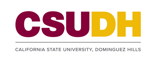 CSUDH color logo stacked with name on one line on white background