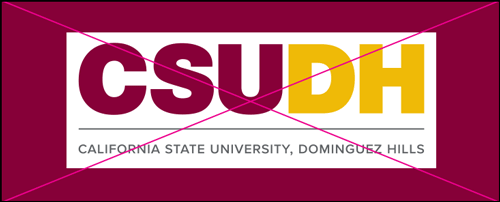 csudh logo misuse. Do not have any color block around the logo. Use transparency logo file.