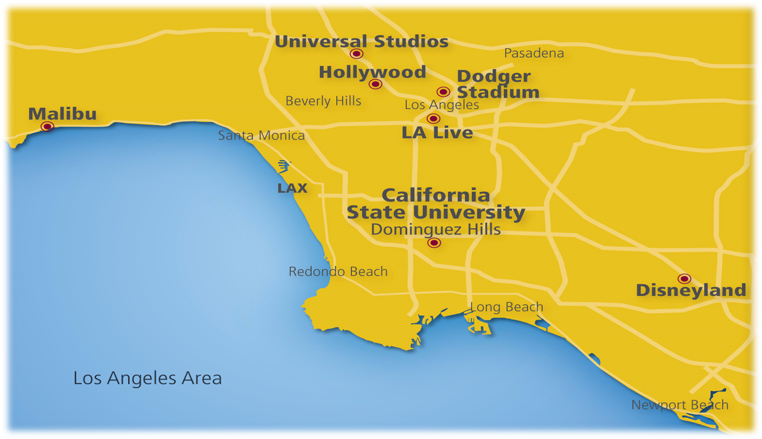 map of LA