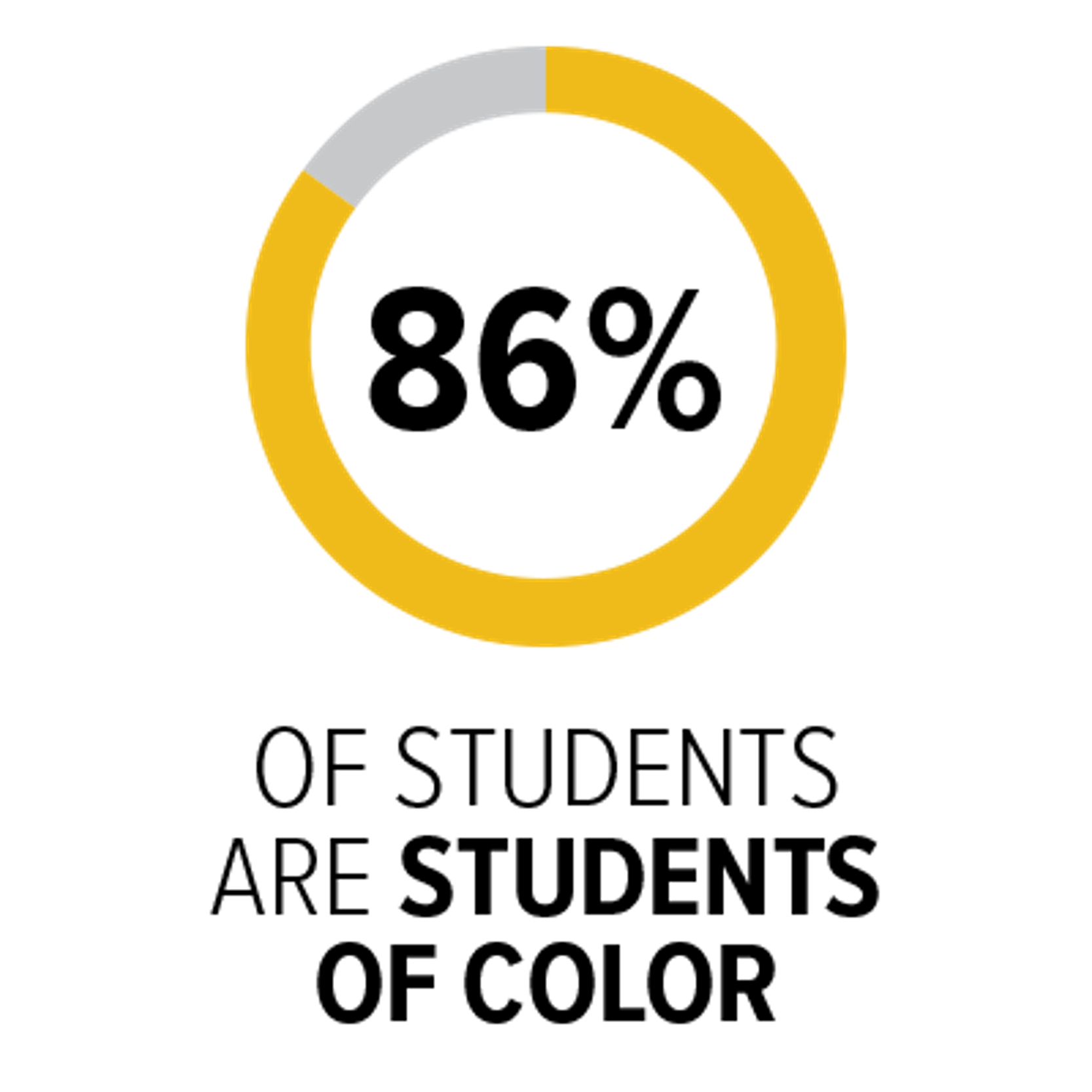 Icon: 86% of students are students of color