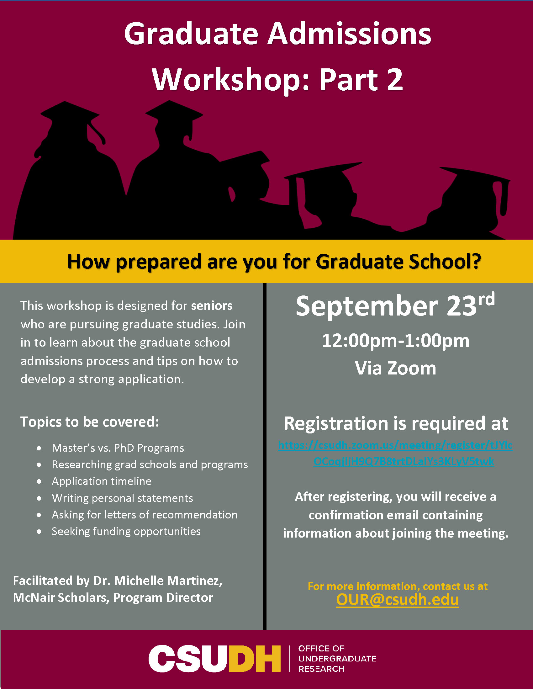 Graduate Admissions Workshop- Part 2 Flyer