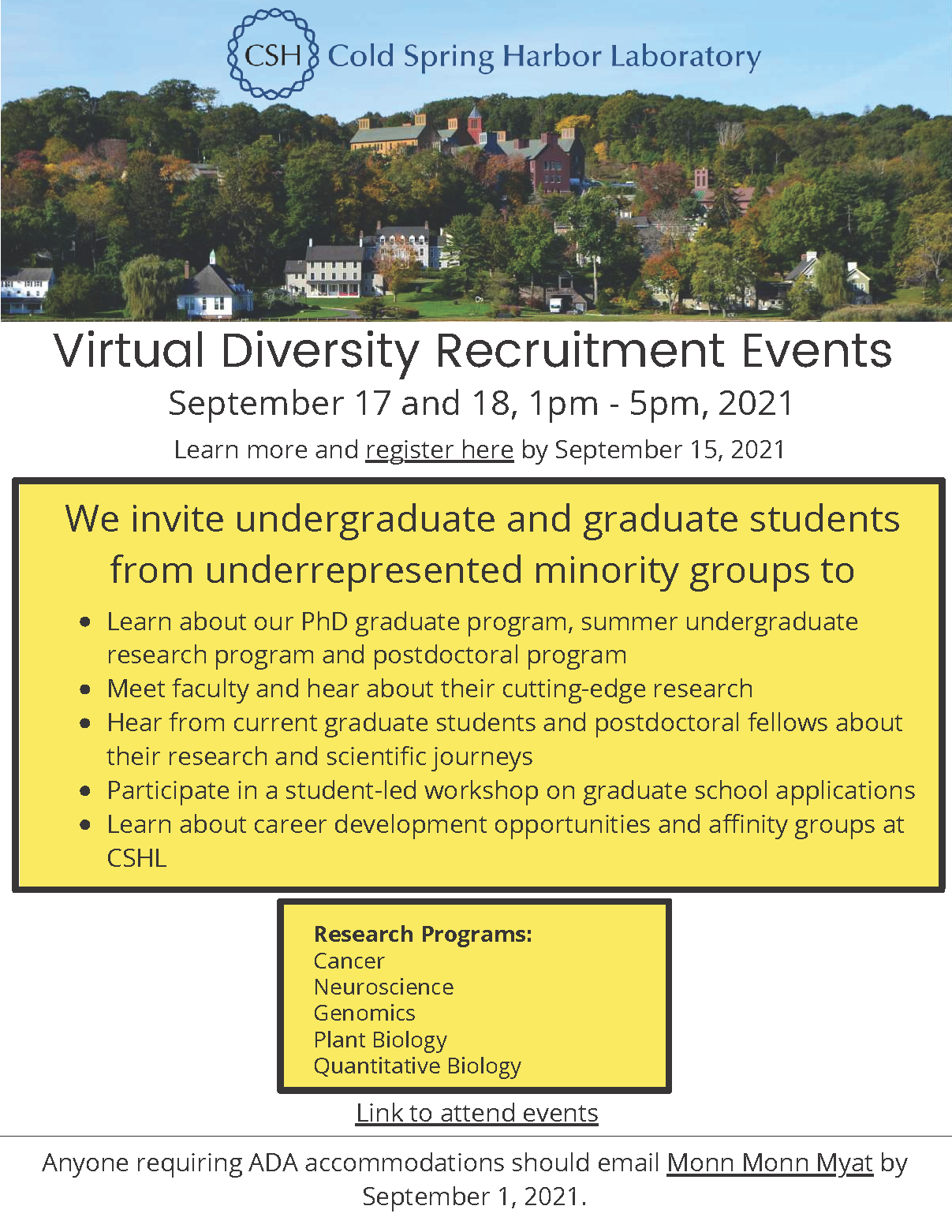 CSHL Virtual Diversity Recruitment Event 2021