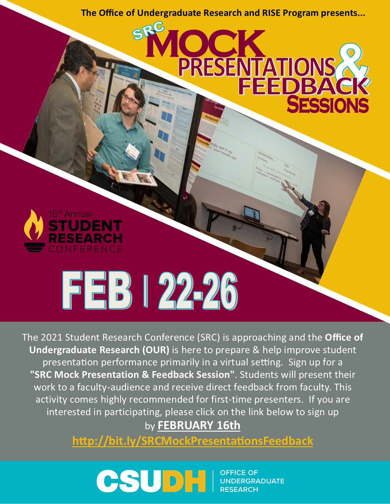 SRC Mock Presentations & Feedback Sessions Flyer