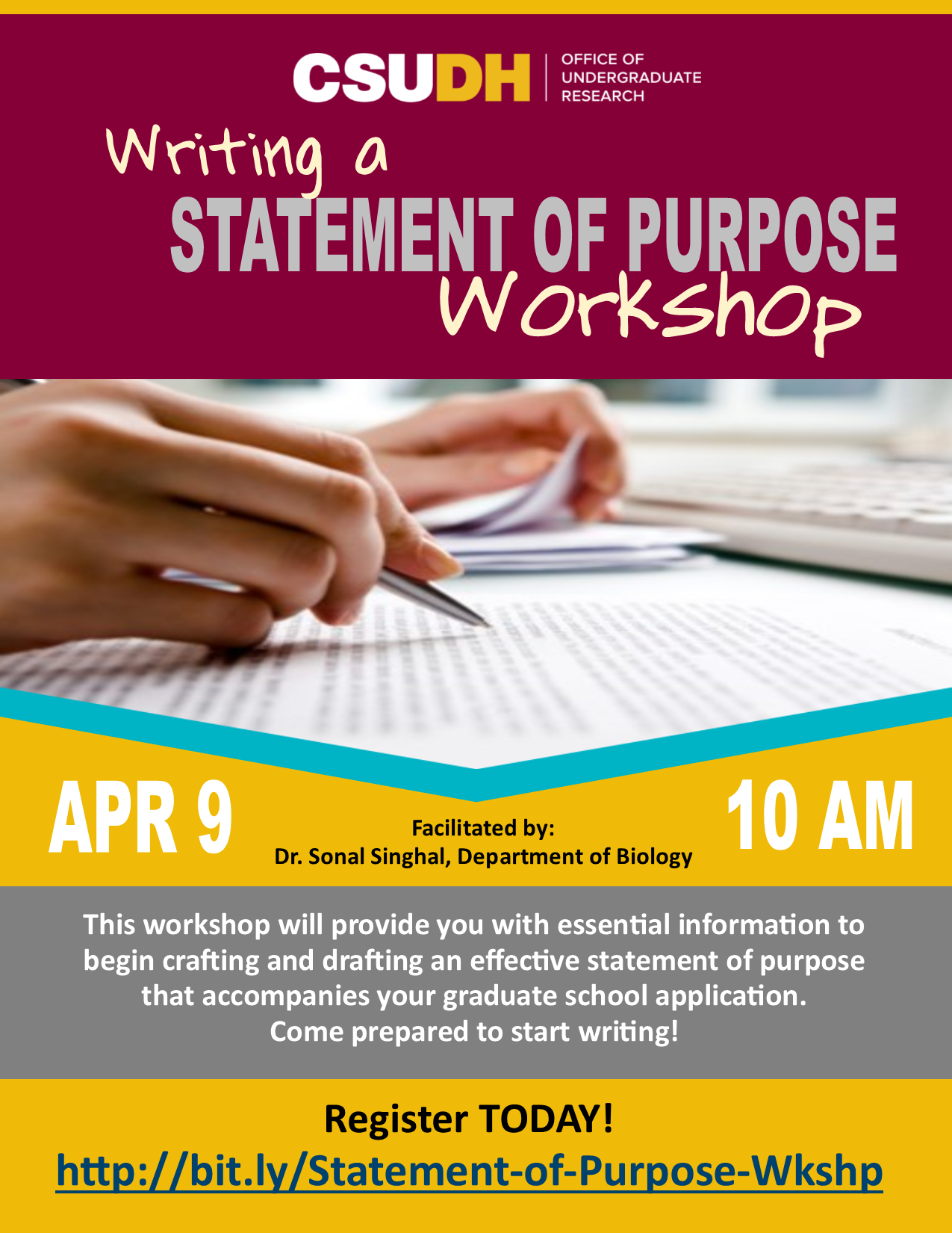 Writing a Statement of Purpose Workshop