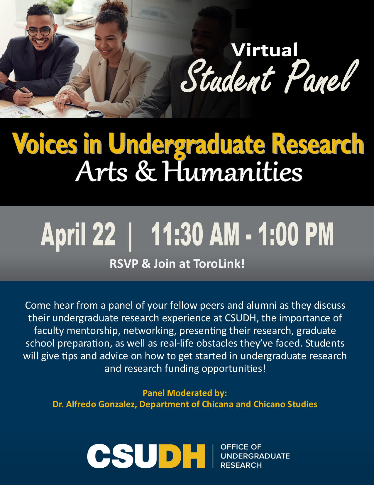 Student Research Panel Flyer  (ARTS & HUM) 