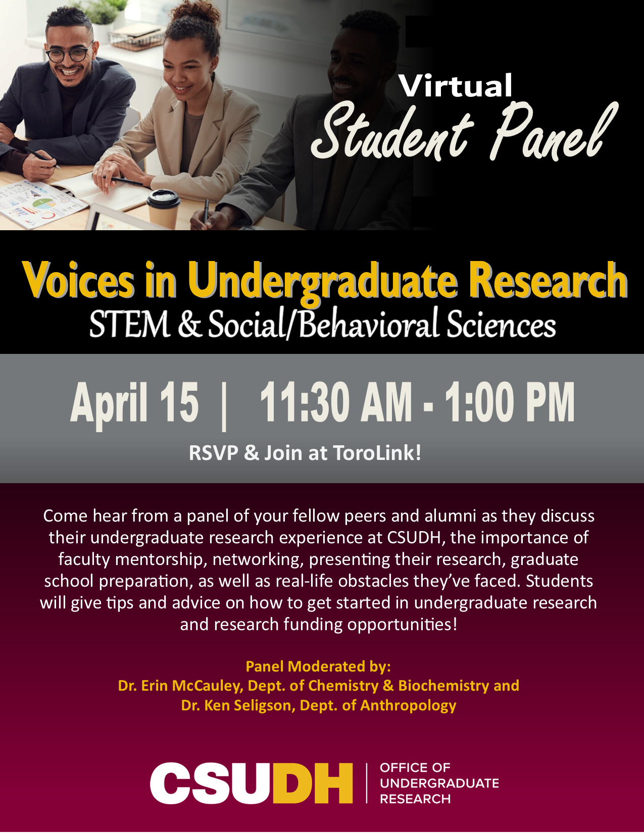 Student Research Panel Flyer  (STEM SOC & BEH)