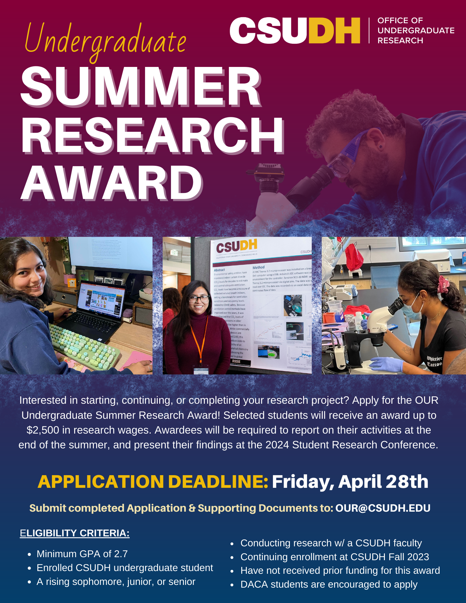 2023 Summer Research Award Flyer
