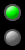 Solid green light, blinking red light