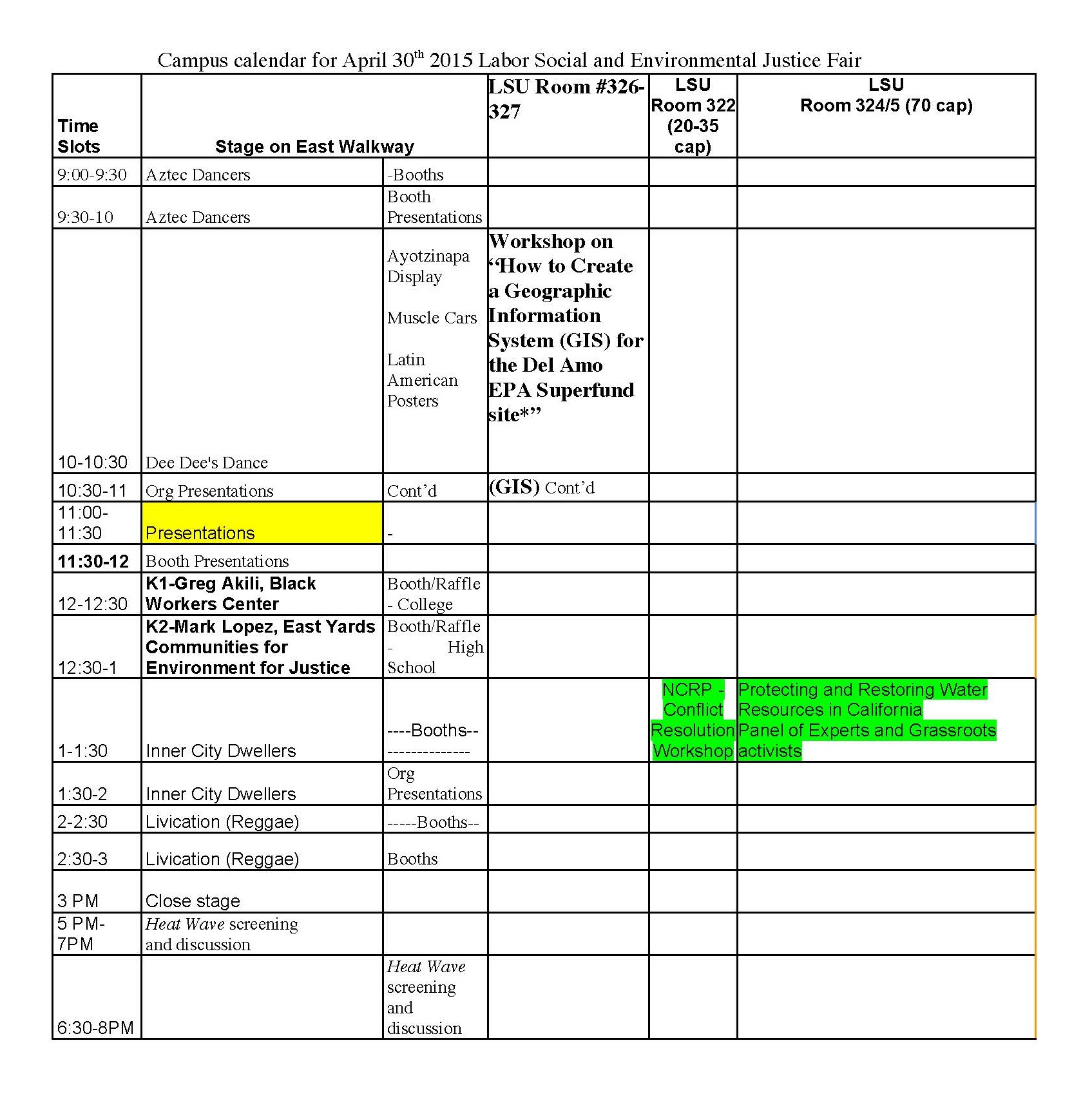 Campus Calendar