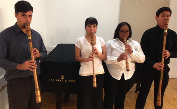 four recorder players