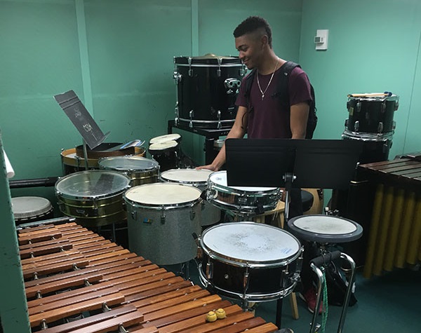 a percussion player