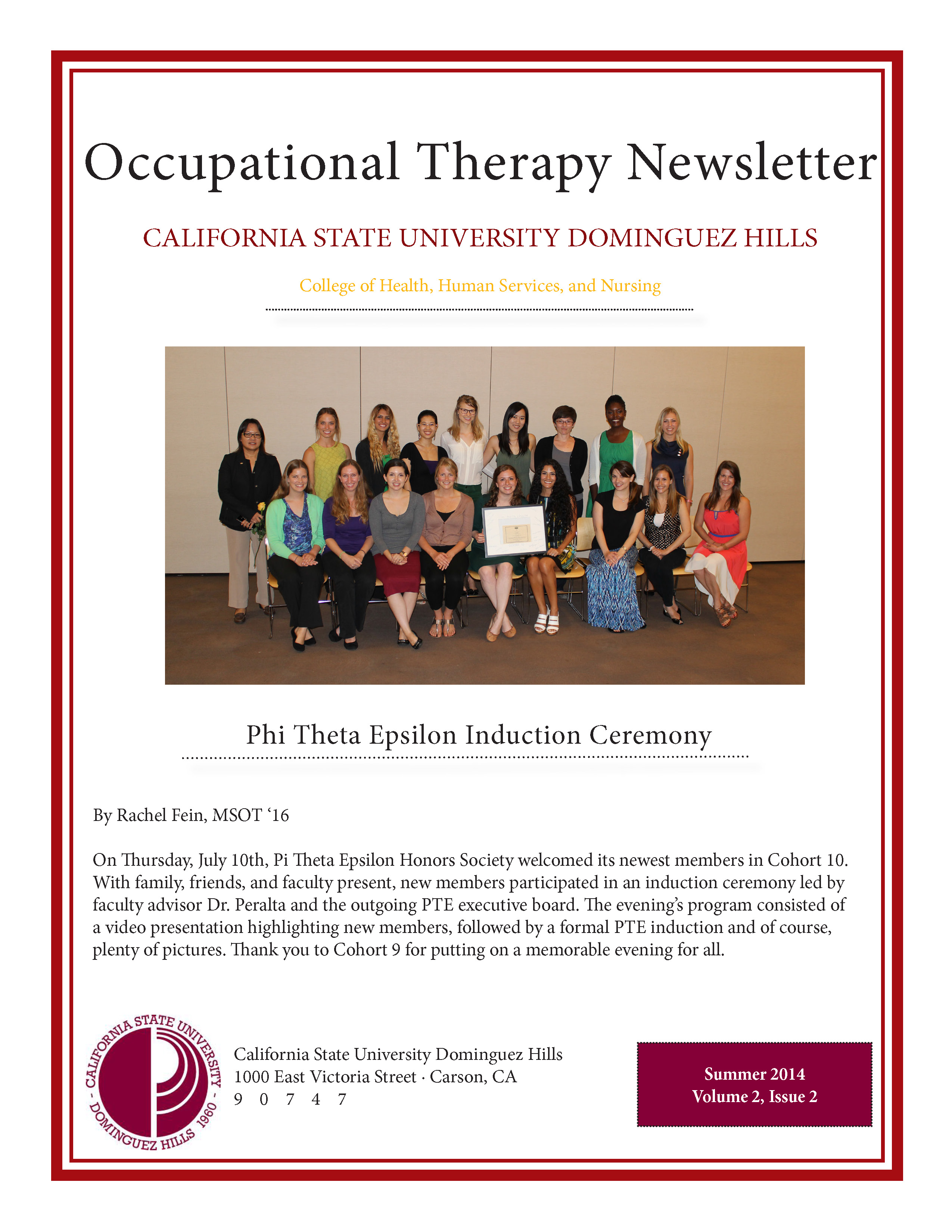 OT Summer 2014 Newsletter cover