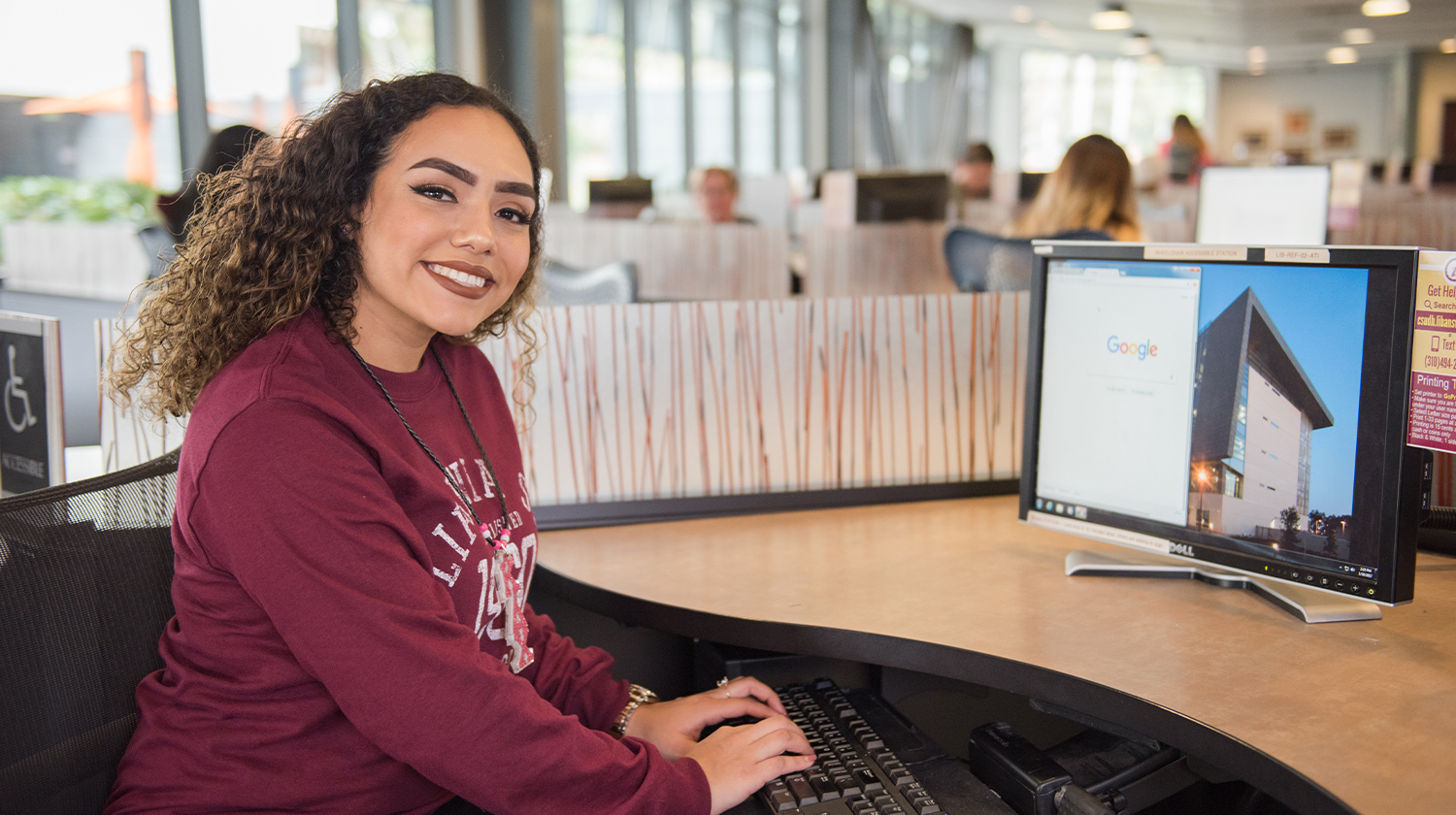 Student at computer