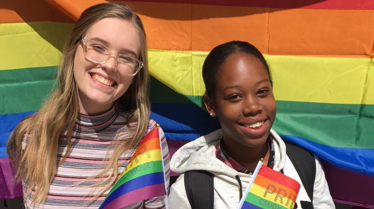 Students celebrating Pride.