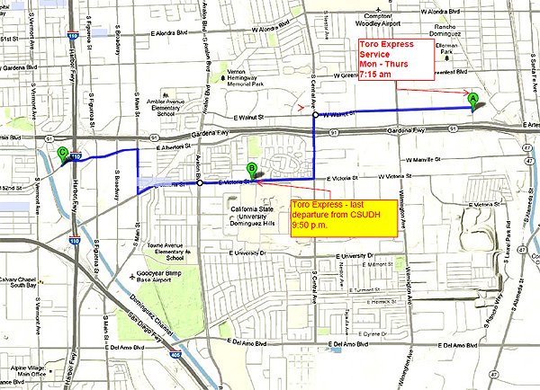 Toro Express bus Map