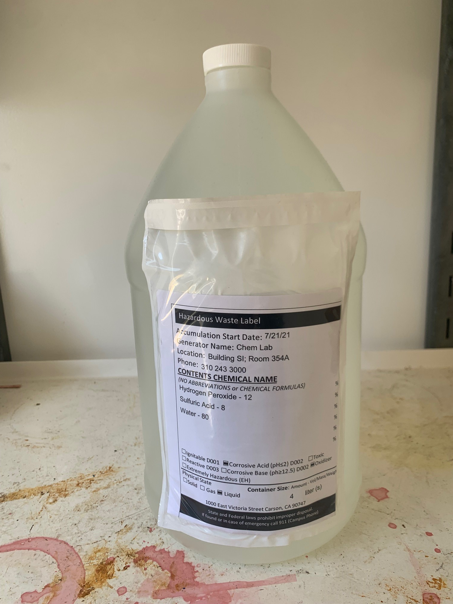 Haz Waste Label Example